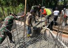 Semangat Kebersamaan, TNI dan Warga Bangun Pondasi Jembatan Garuda Kauman